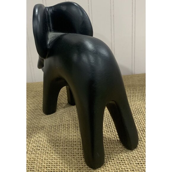 Black Wooden Rhino and Elephant Hand Carved Figurine or Paper Weight - Picture 16 of 16